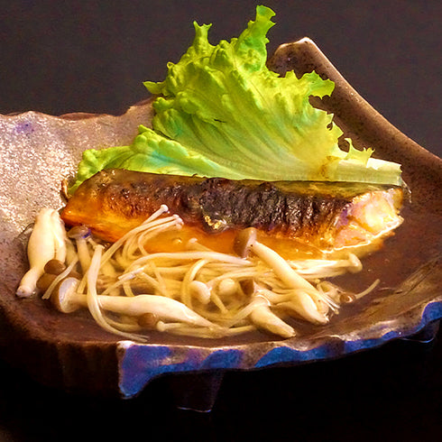 焼き鯖のキノコ餡かけ
